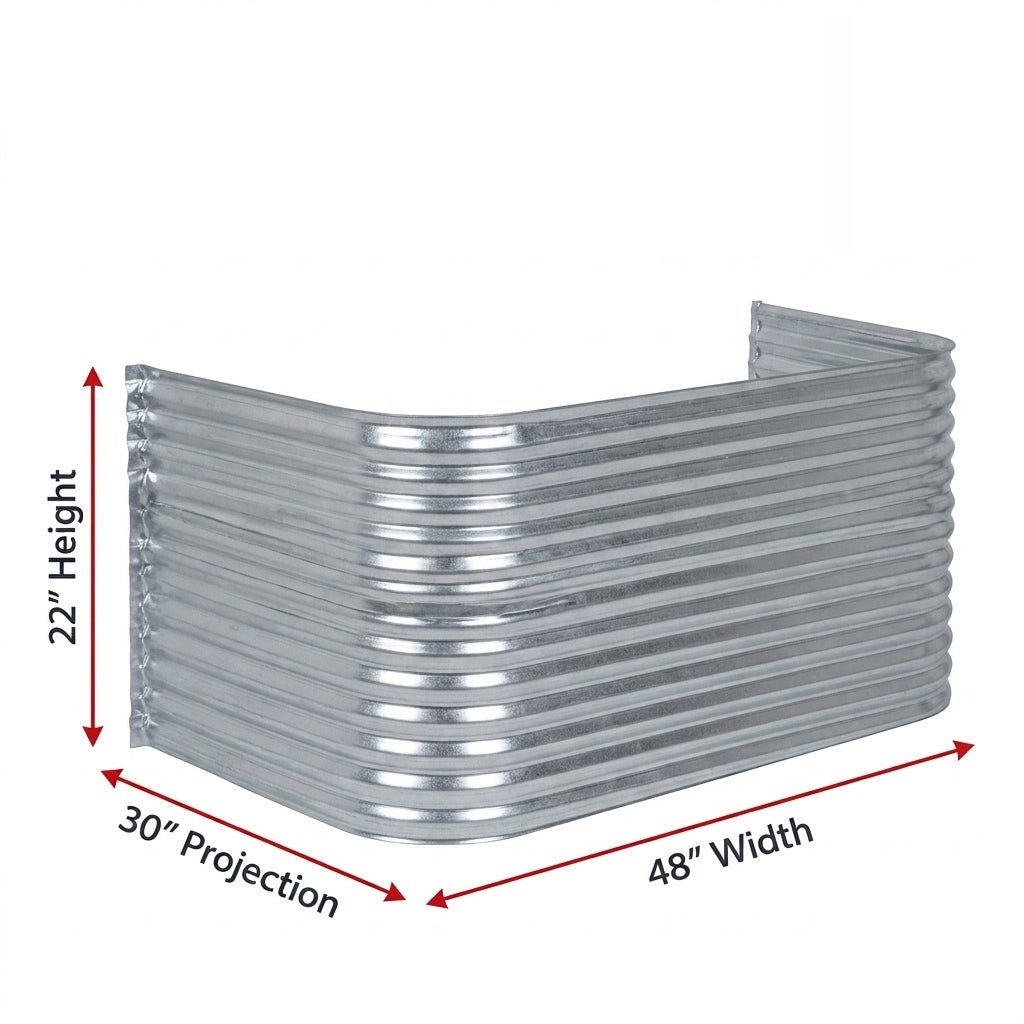 48″W X 30″P X 22″H Galvanized Steel Window Well - Shop Window Wells