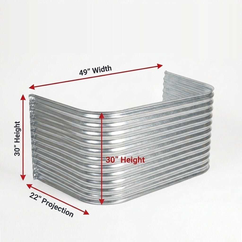 49″W X 22″P X 30″H Galvanized Steel Window Well - Shop Window Wells