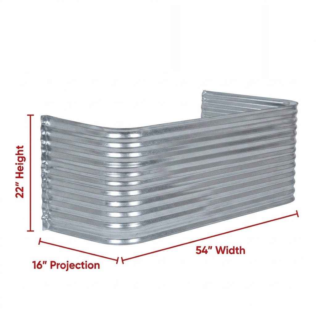 54″W X 16″P X 22″H Galvanized Steel Window Well - Shop Window Wells